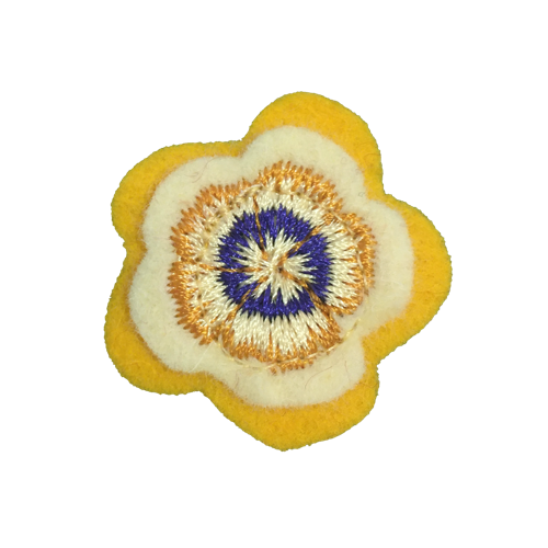 Bloem button geel